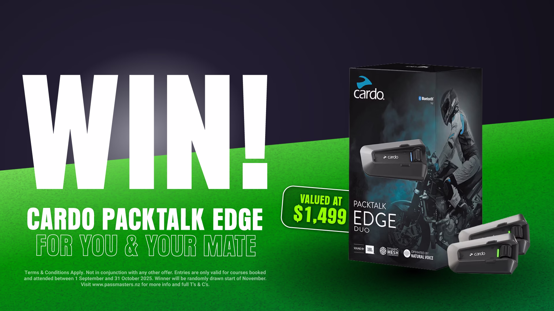 Win A cardo Packtalk Edge for you and a mate!